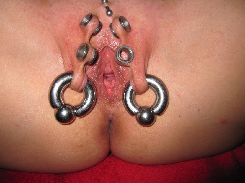 Big clitoris with piercing