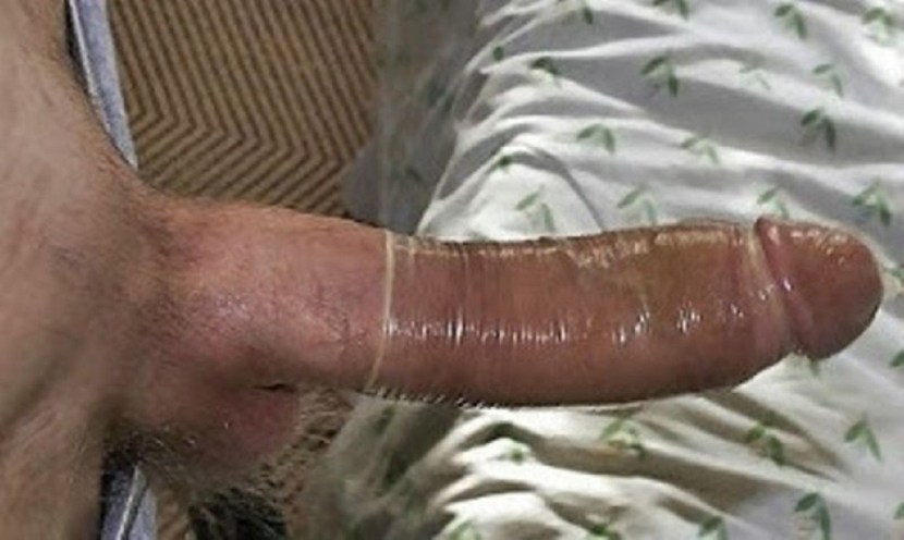 Large penis in condom