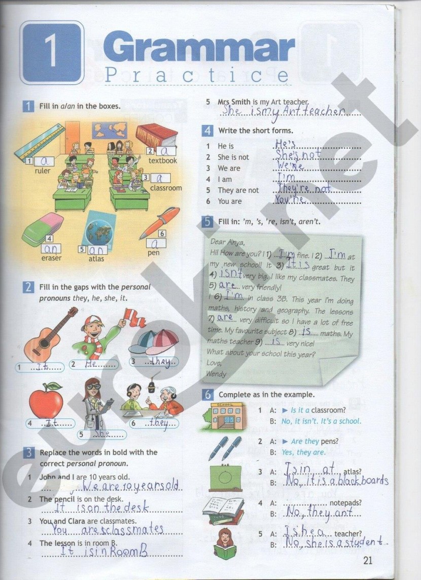 English language grade 5 workbook page 21