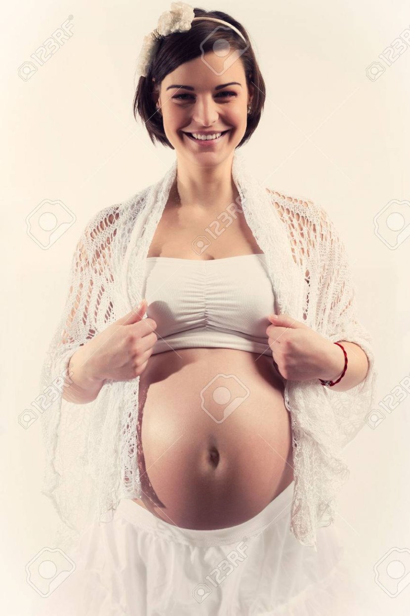 Naked young pregnant women