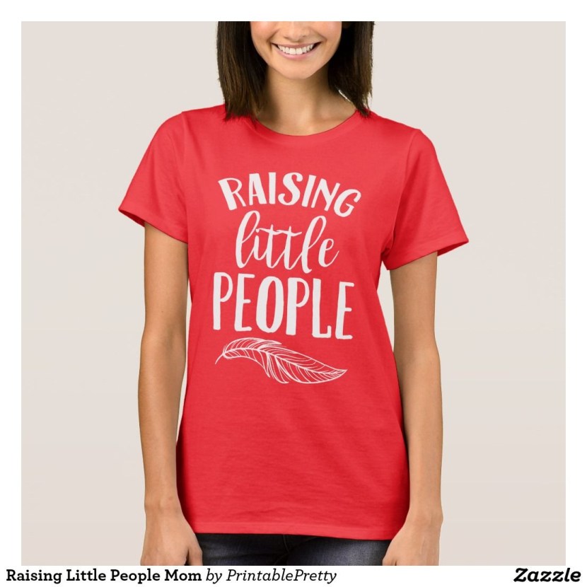 Girl in red t -shirt and jeans