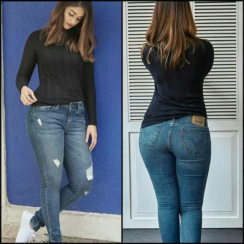 Girl lies on her stomach legs