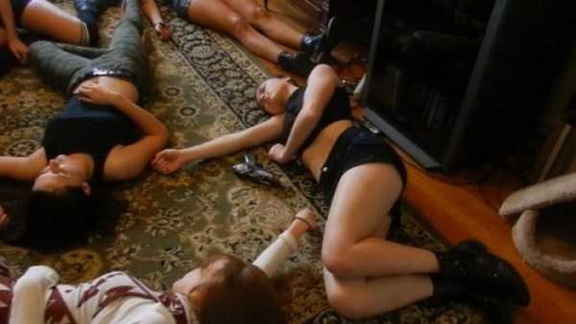 A beautiful drunk girl