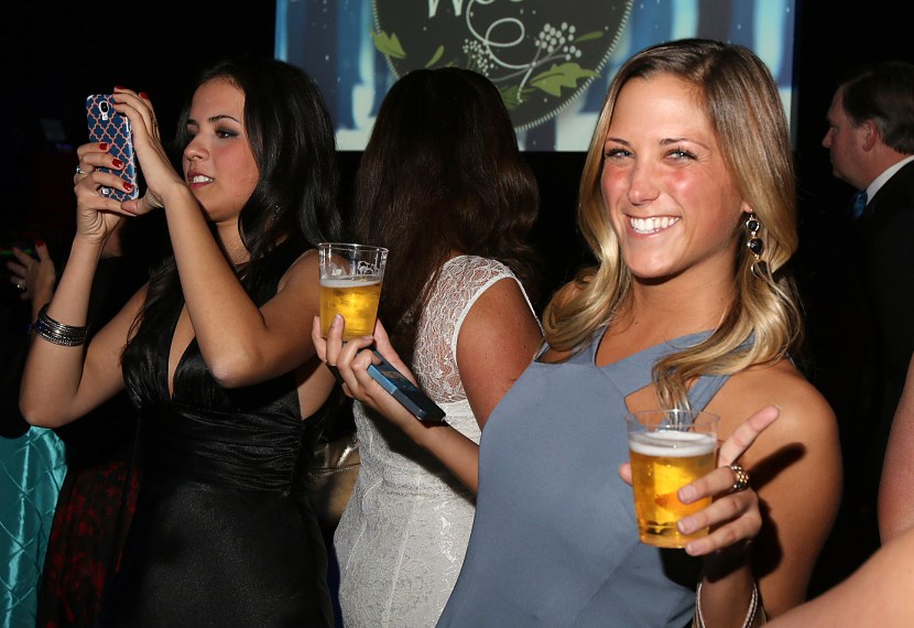 Drunk woman with wine