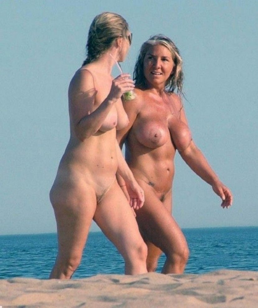 Naked mature lesbians on the beach