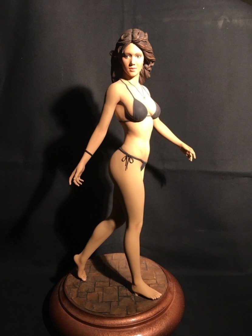 Figures of girls from resin