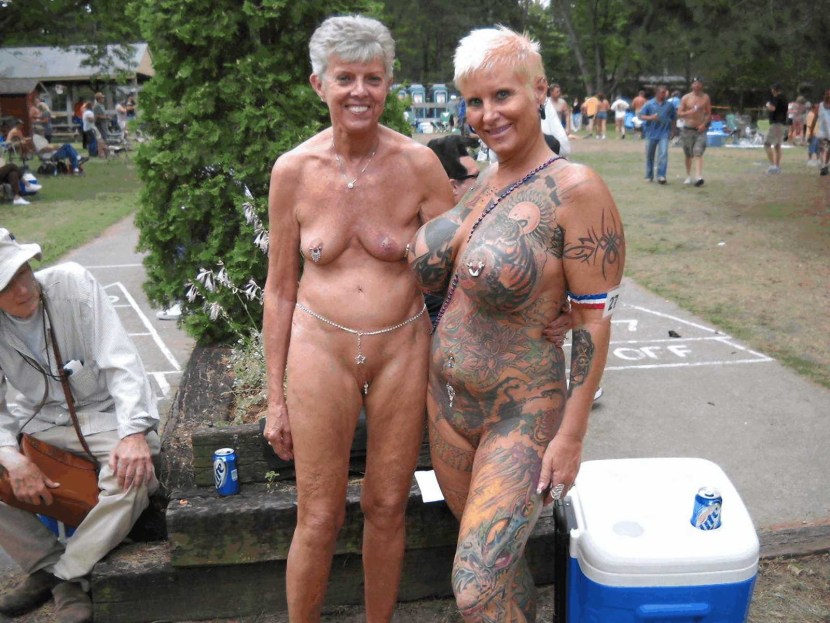 Naked women on the street