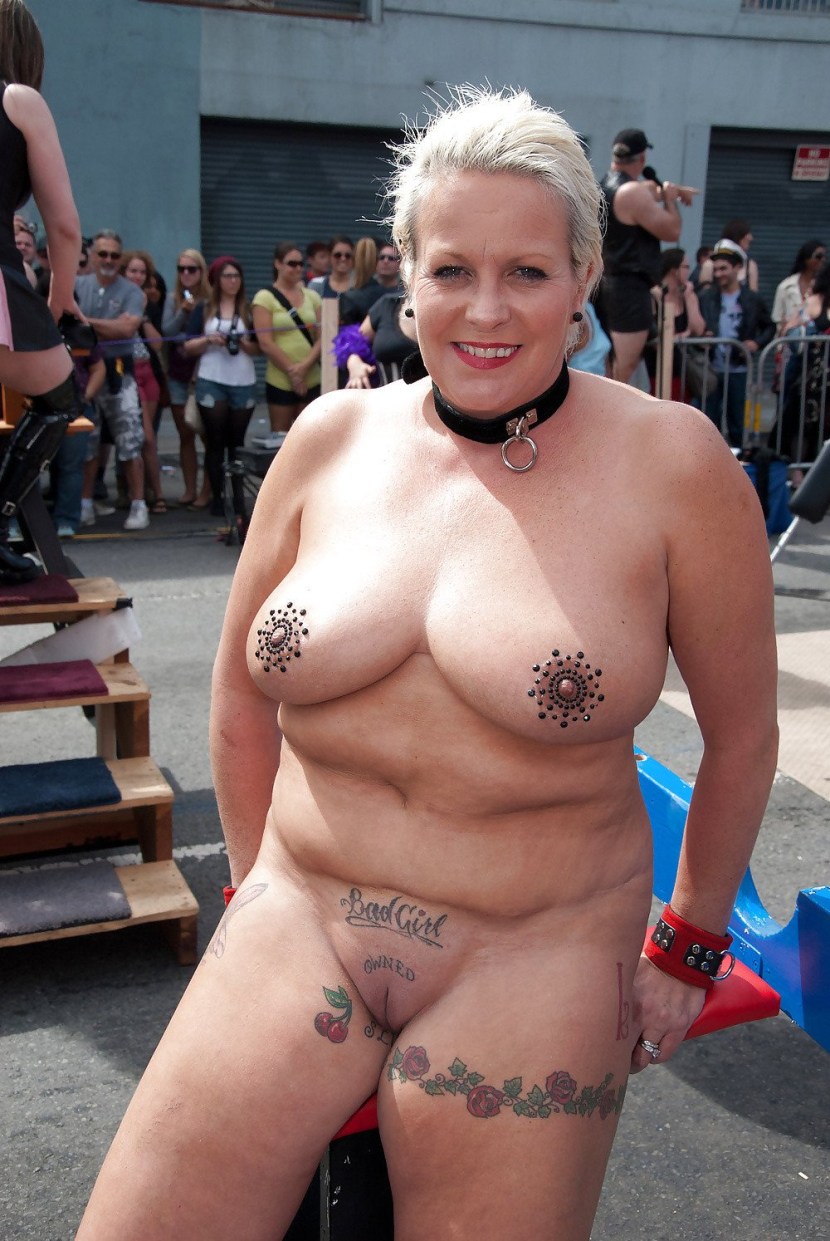 Naked old women with piercing