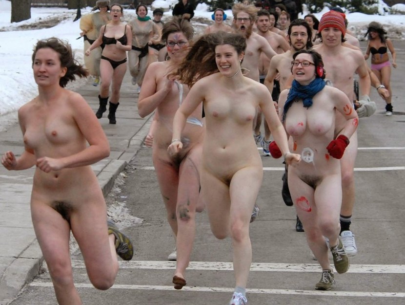 Naked elderly at the festival