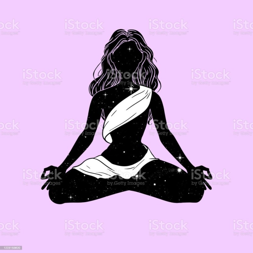 Beautiful pose of a girl in a lotus pose