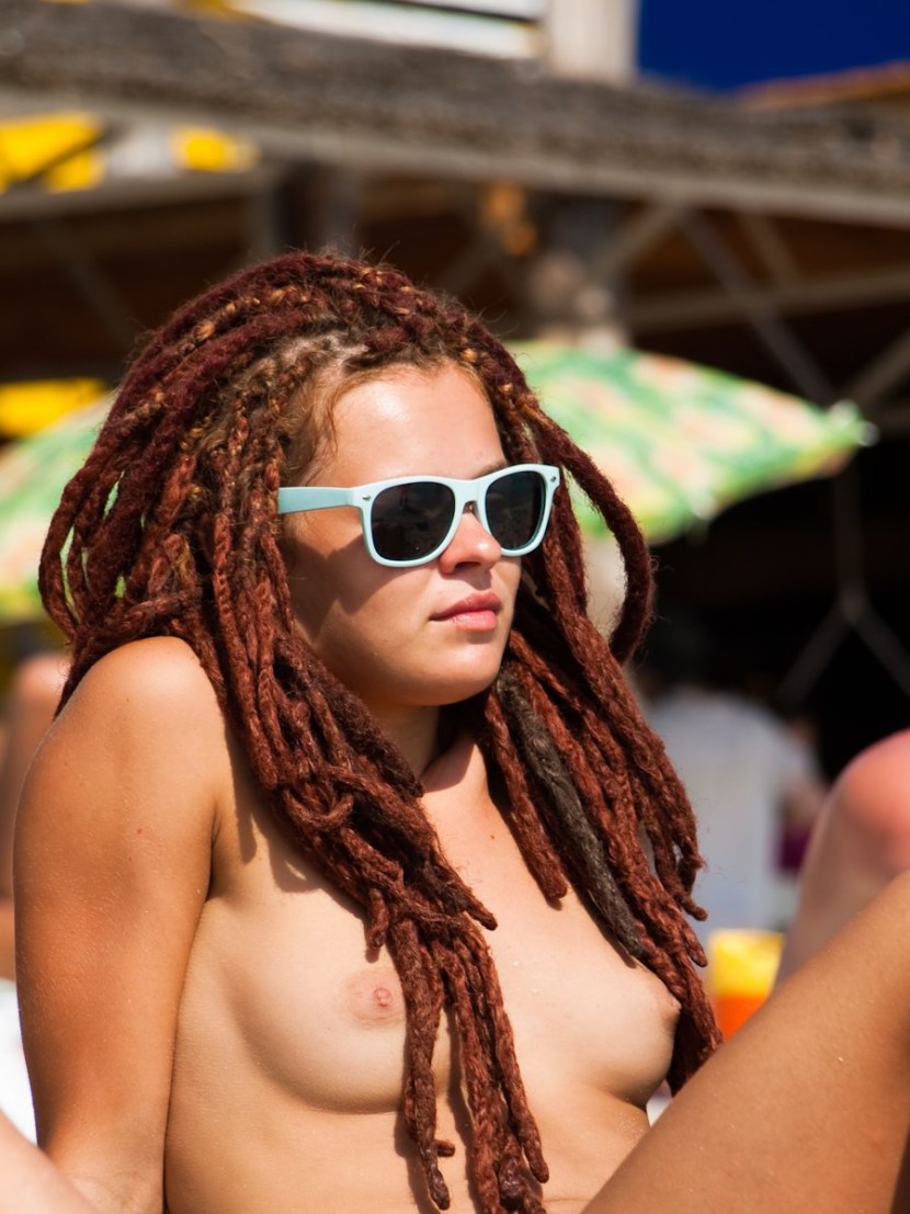 Hairy naked with dreadlocks