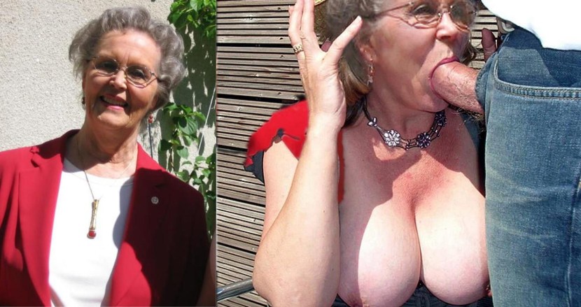 Amateur Aged Granny Dressed undressed two friends