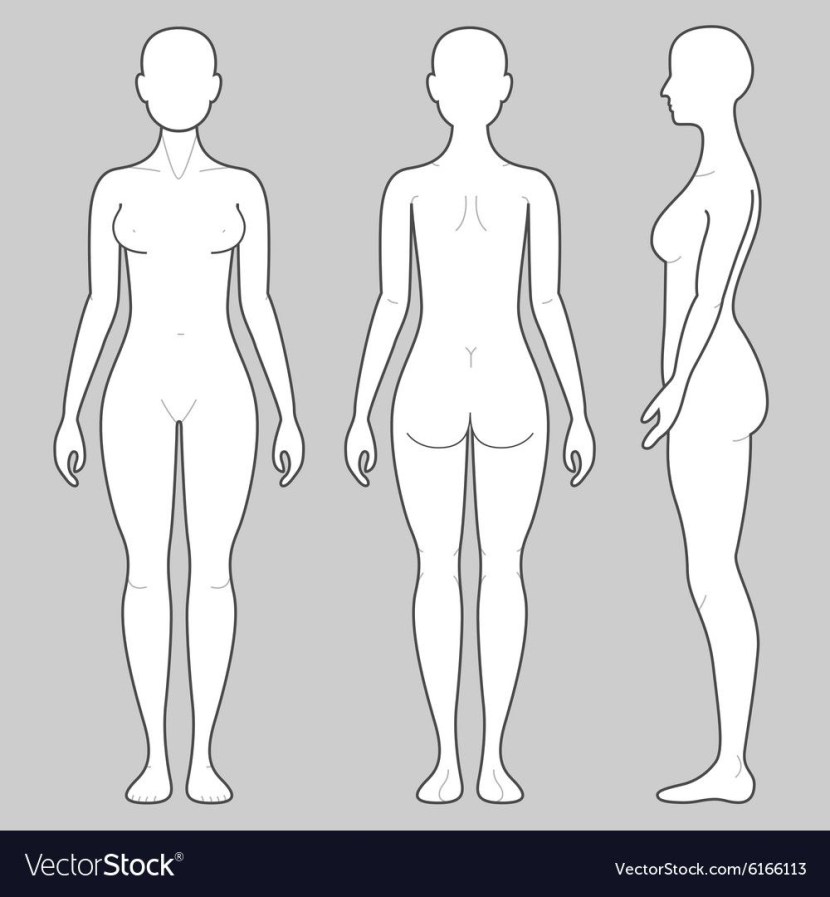 The body of the woman in front