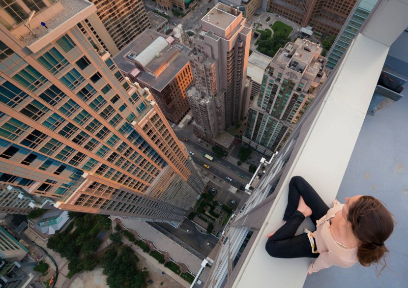 Girl on a skyscraper