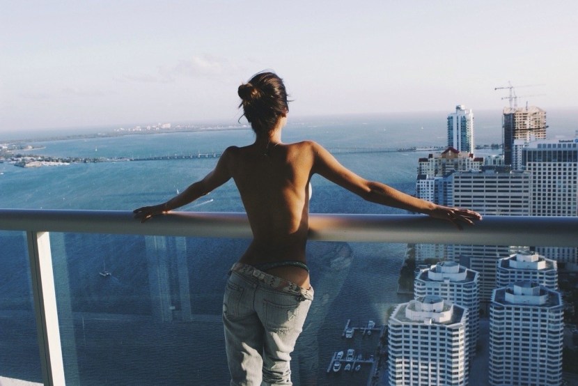 Girl on the balcony from the back