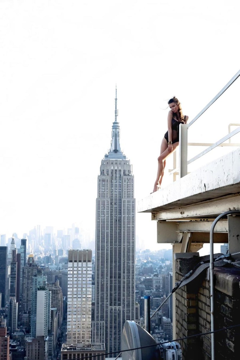 New York from the roof of a skyscraper
