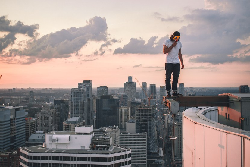 The roof of the skyscraper