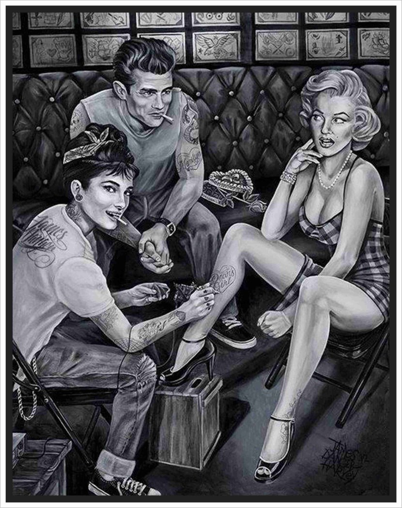 Audrey Hepburn and Audrey Tattoo