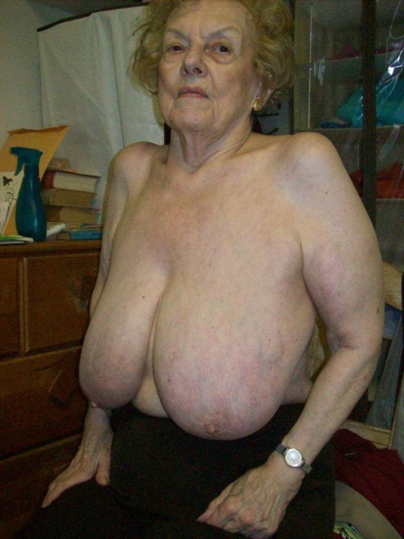 Huge boobs of old women