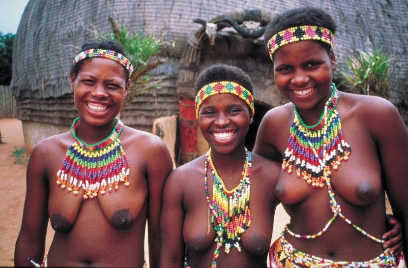 Girls of African tribes without clothes