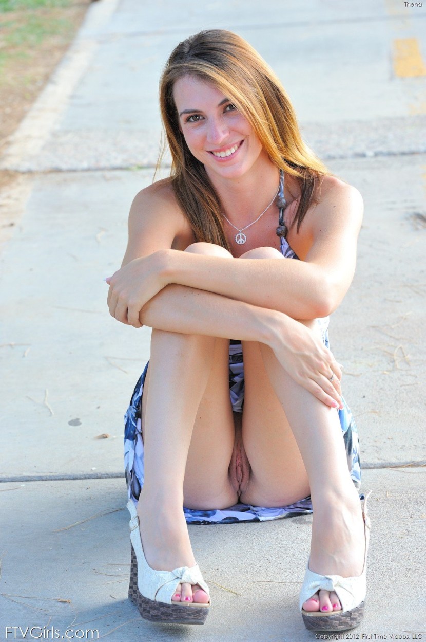 Hairy pussies under the skirt in the car