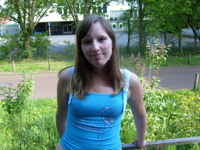 Conducted faces of girls on the street