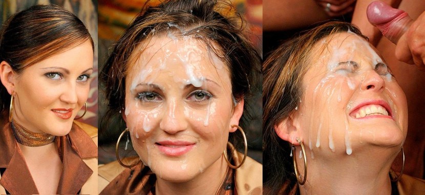 Faces of girls before and after Bukkak