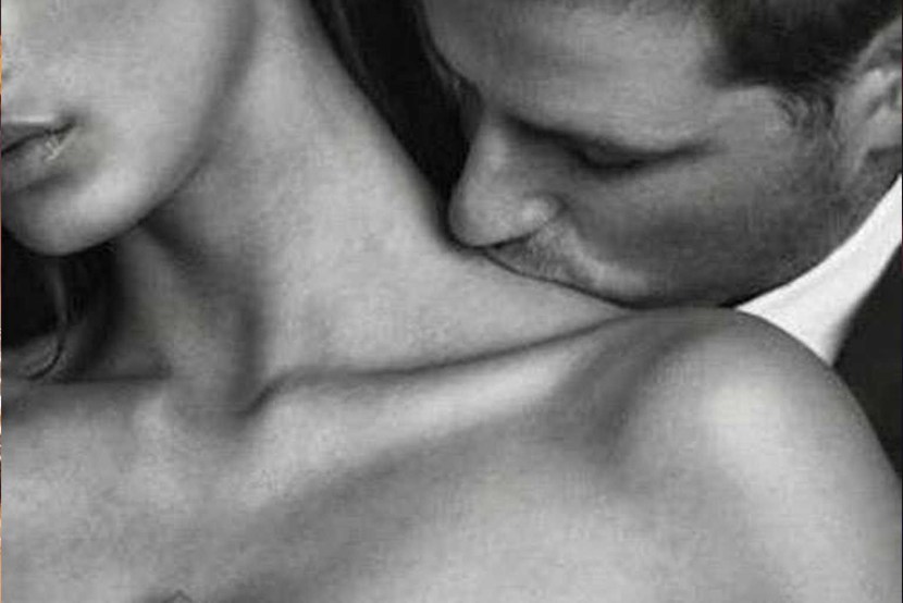 Tender kiss in the neck