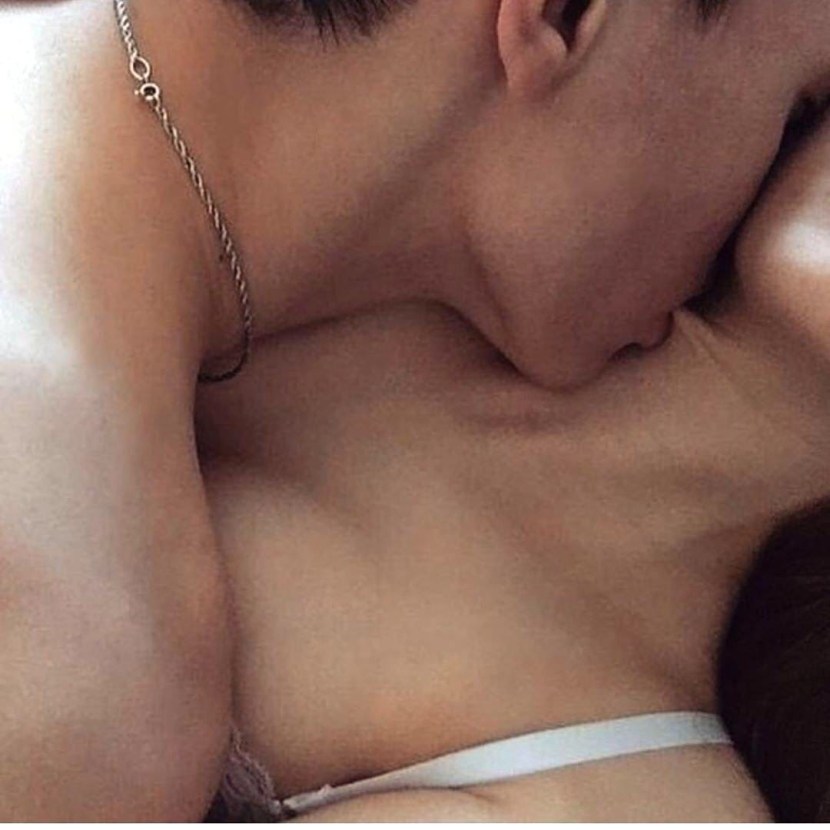 Tender kiss in the neck