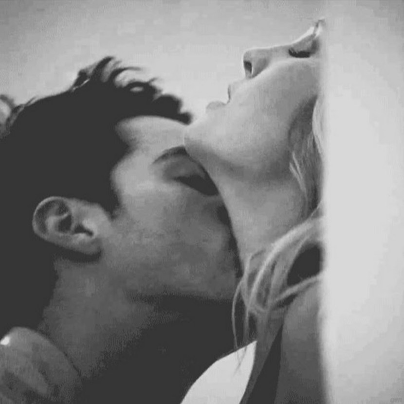 Tender kiss in the neck