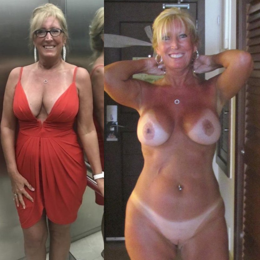 Busty wife after tanning