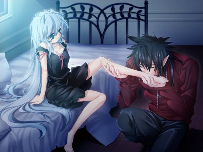 The couple is hugged at sunset