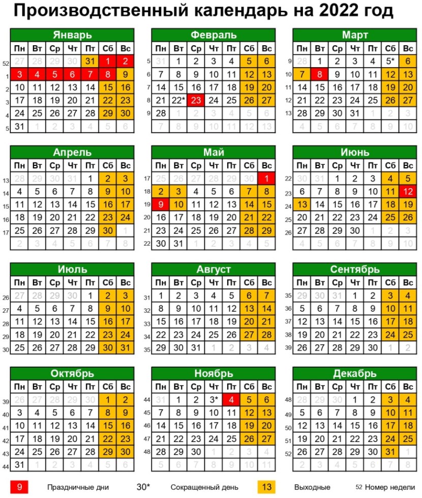 Labor calendar for 2021