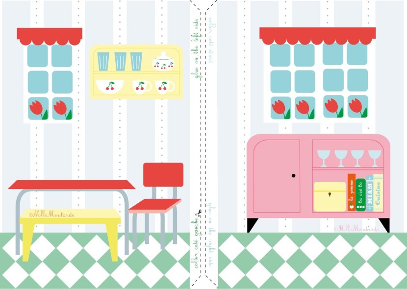 Scan of a gingerbread house from paper