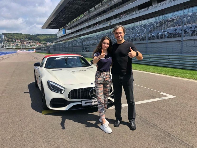 Beautiful girl with dick behind the cheek