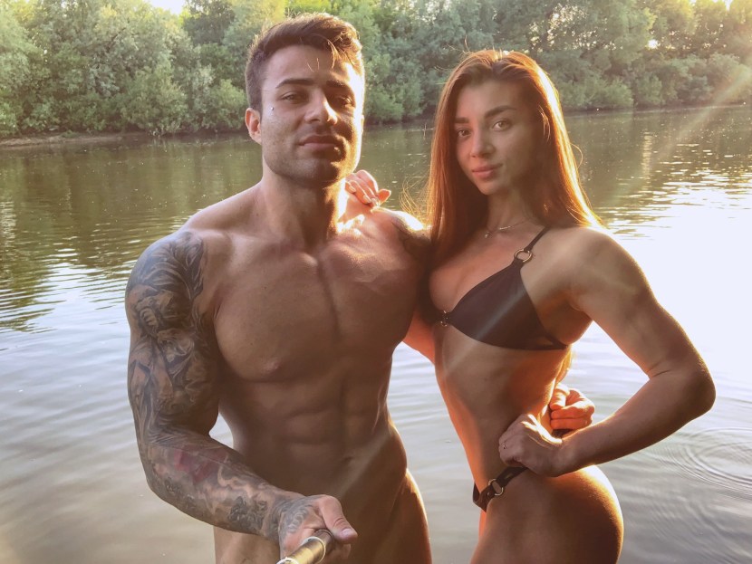 Naked man at a computer