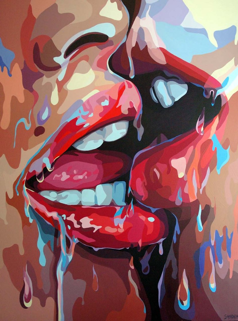 Power in the style of pop art lips