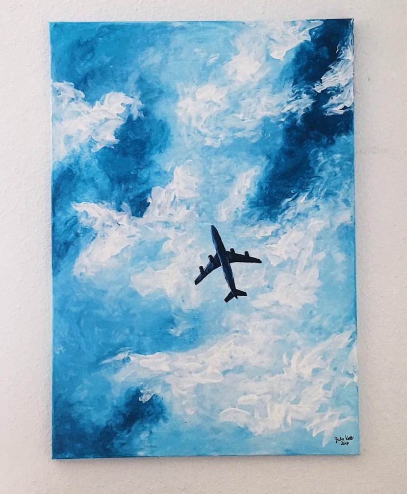 Landscape with an airplane
