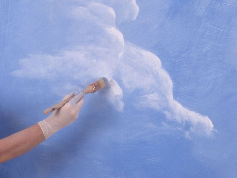 Cloud on the ceiling with paints