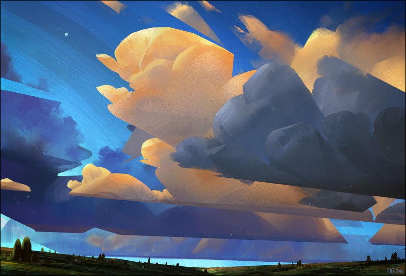 Stylized clouds - painting