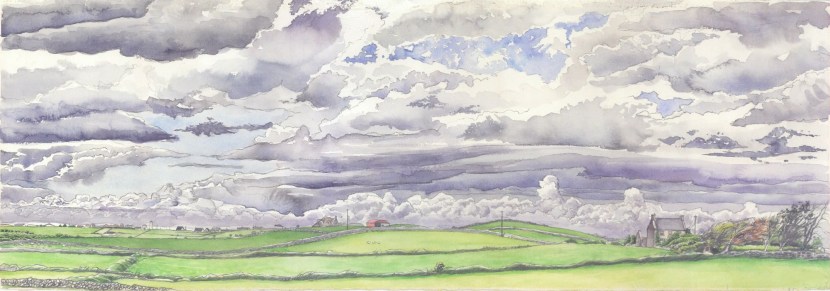 Sky clouds of watercolor