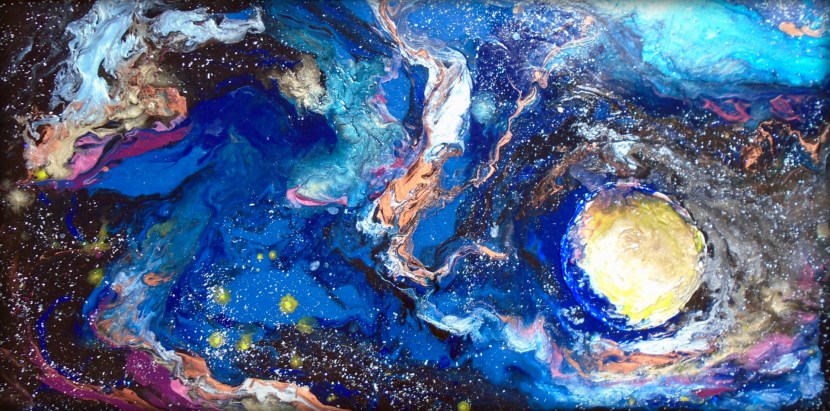 Fluid art night sky