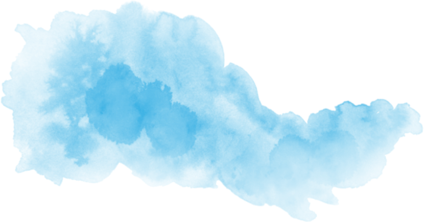 Watercolor clouds on a transparent background