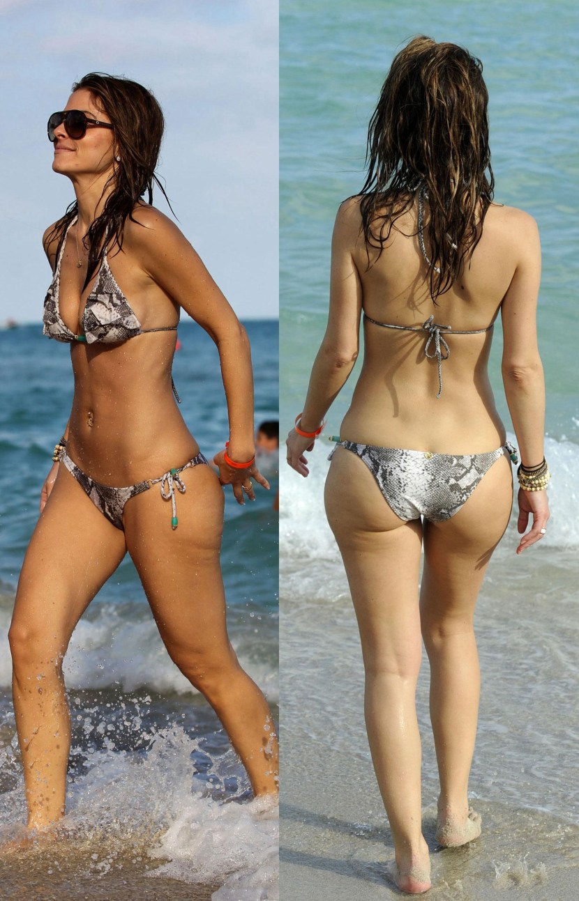 Maria Mennos on the beach