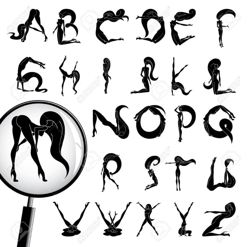 Silhouette in the form of a letter