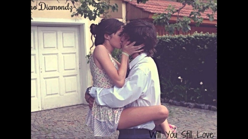 The girl jumped onto the guy