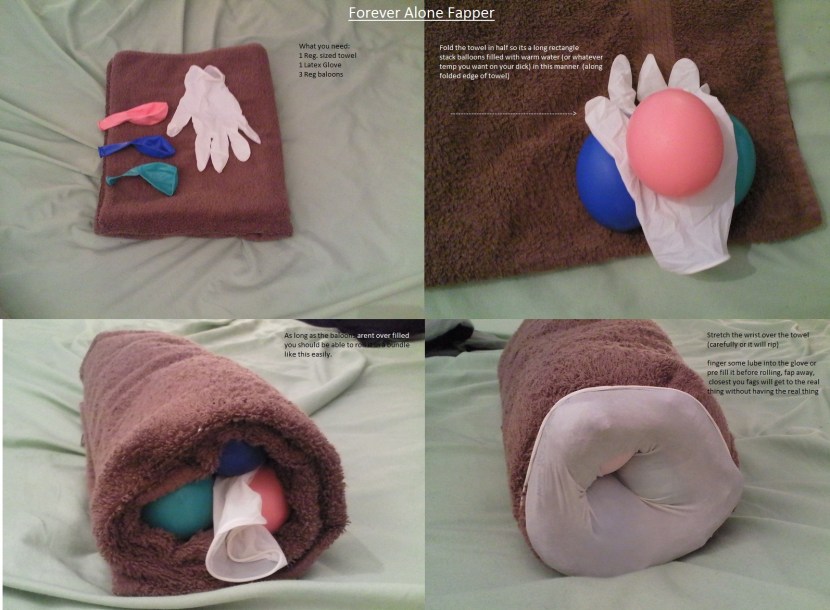 Homemade masturbator from gloves