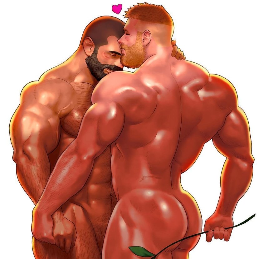 Drawing Bubble Butt Muscular Men Teen Gay