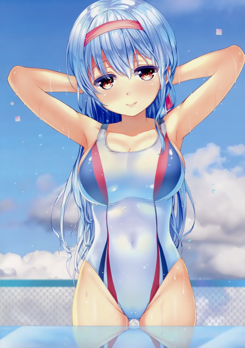 Hentai in a closed swimsuit