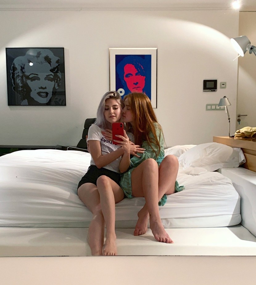 With a sister in bed